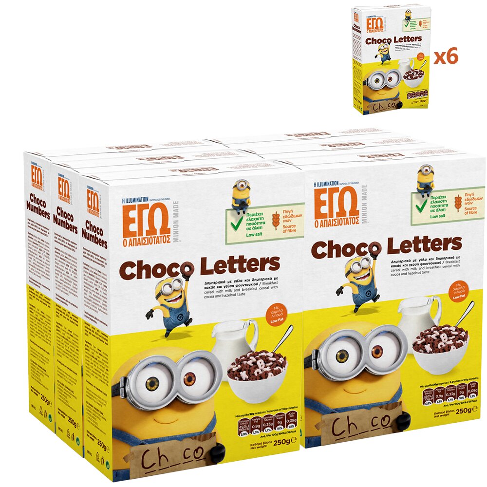 Minions Δημητριακά Choco Letters 250g x6