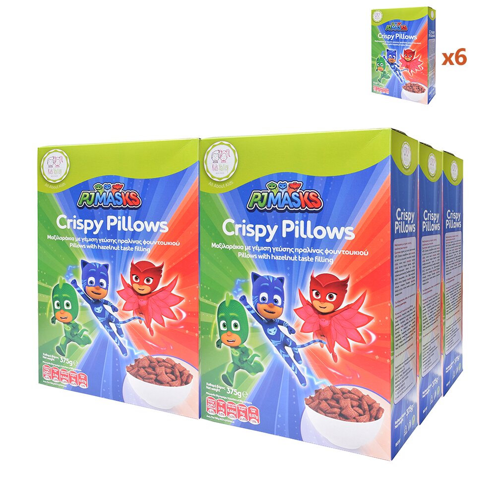 Kids Valley Δημητριακά PJ Masks Crispy Pillows Praline 375g x6